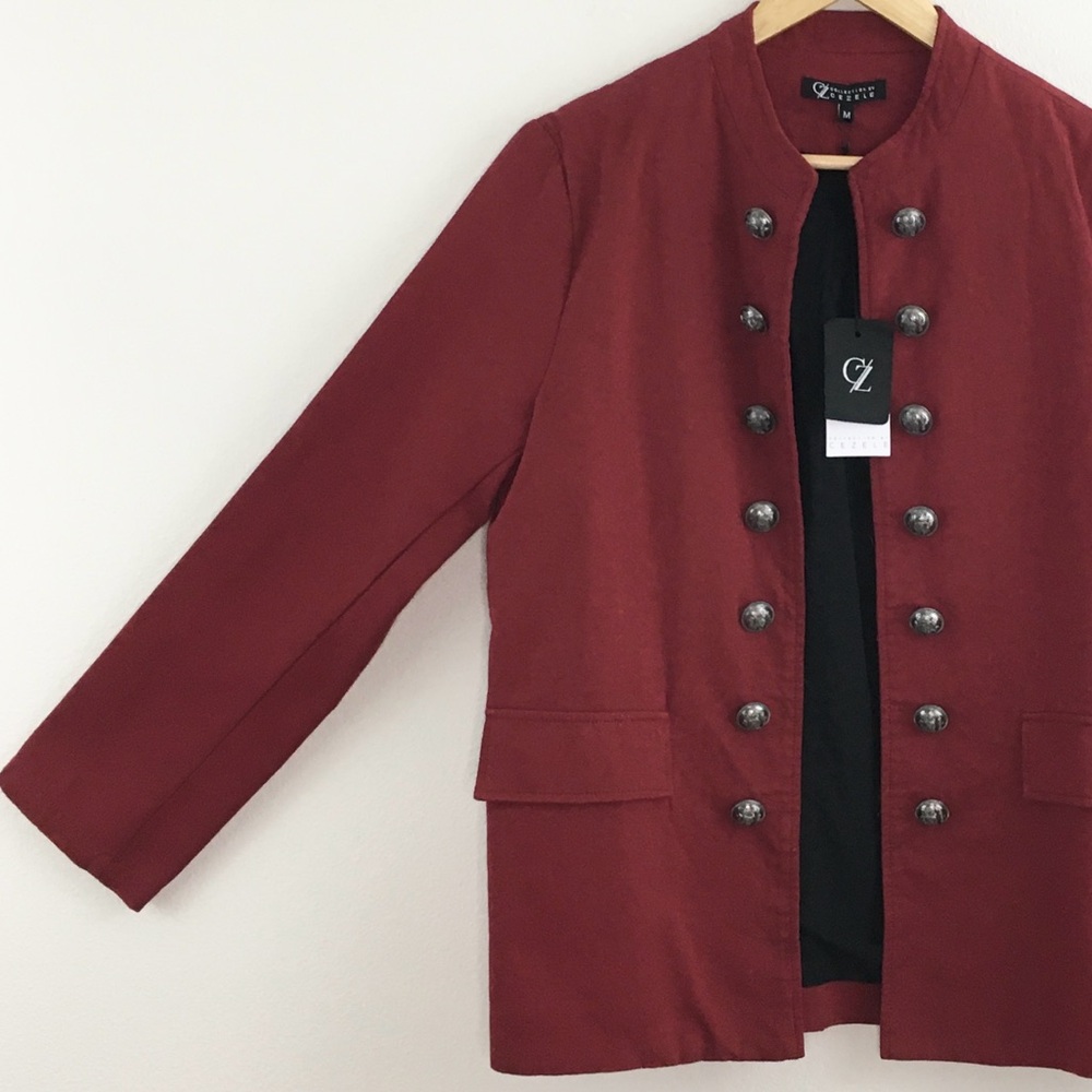 Cezele | Deep Red Open Front Jacket